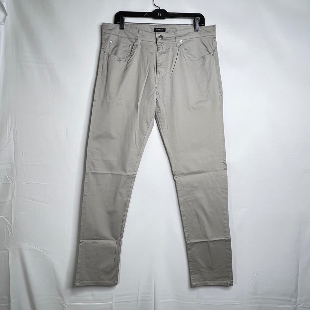 Forever 21 Grey Chino Pants Mens 34x31 Slim Fit Casual Trousers Cotton Stretch